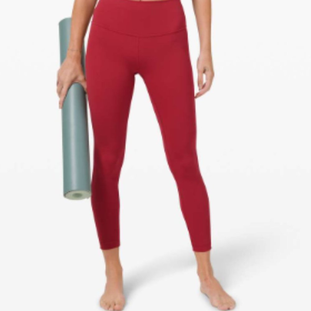 Lululemon Wunder Under High Rise Tight 25" legging Luxtreme cranberry Pink sz 2